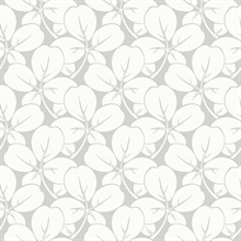 Robert Light Grey Clover Leaf Wallpaper