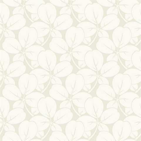 Robert Off-White Clover Leaf Wallpaper