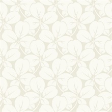 Robert Off-White Clover Leaf Wallpaper