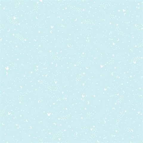 Robin's Egg Blue Disney Mickey Mouse Star Wallpaper