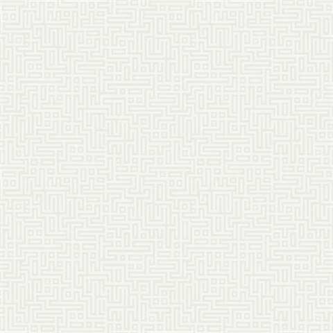 Rockefellar Maze Metallic Pearl 1920s Art Deco Wallpaper