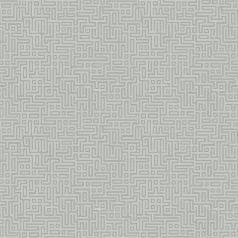 Rockefellar Maze Slate Grey 1920s Art Deco Wallpaper