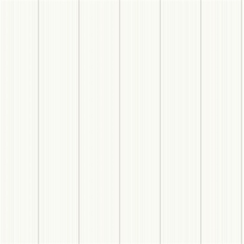 Rockefeller Stripe Dove White 1920s Art Deco Wallpaper