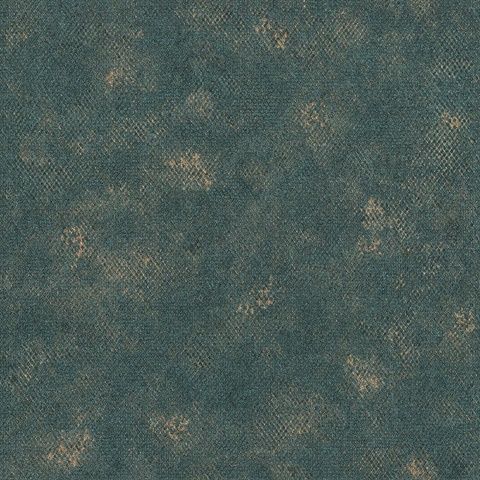 Roderick Teal Faux Snakeskin Textured Wallpaper