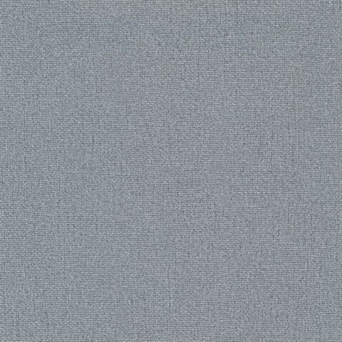 Rollins Blue Faux Linen Commercial Wallpaper