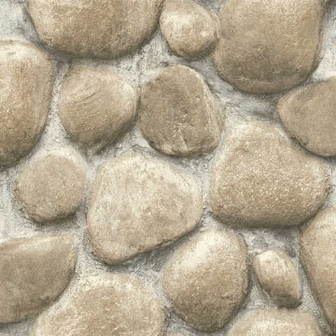 Root Rock Beige Textured Wallpaper