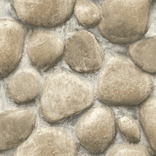 Root Rock Beige Textured Wallpaper