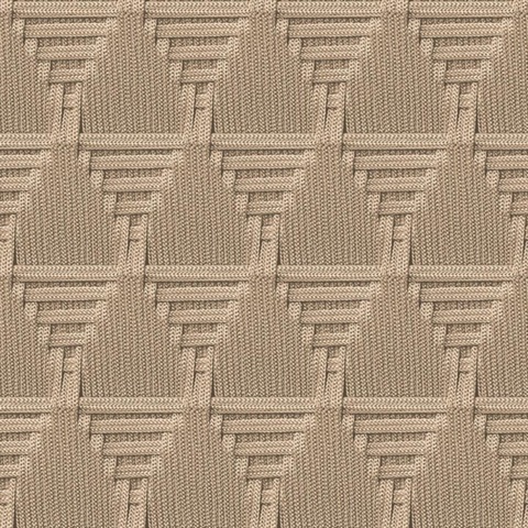 Rope Weave Diamond Beige Wallpaper