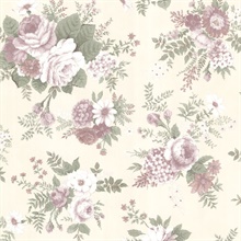 Rosa Mauve Floral Medley Wallpaper