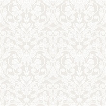 Rosali Cream Scroll Damask Wallpaper