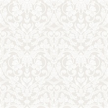 Rosali Cream Scroll Damask Wallpaper