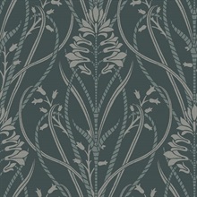 Rosalind Teal Damask Wallpaper
