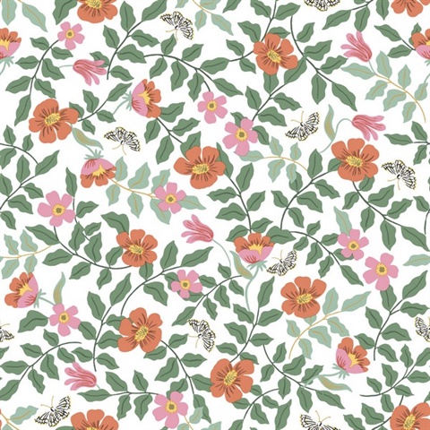 Rose & Cream Primrose Peel and Stick Wallpaper