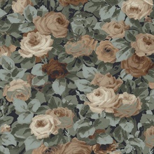 Rose Garden Floral Midnight Blue & Cafe Peel and Stick Wallpaper