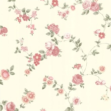 Rosetta Pink Floral Trail Wallpaper