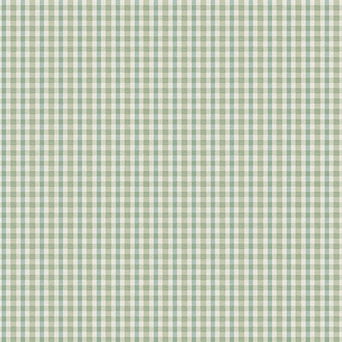 Roslin Sage Check Wallpaper