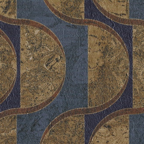 Rossio Earthy Indigo Commercial Wallpaper