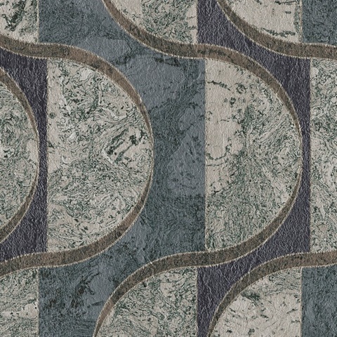 Rossio Slate Blue Commercial Wallpaper