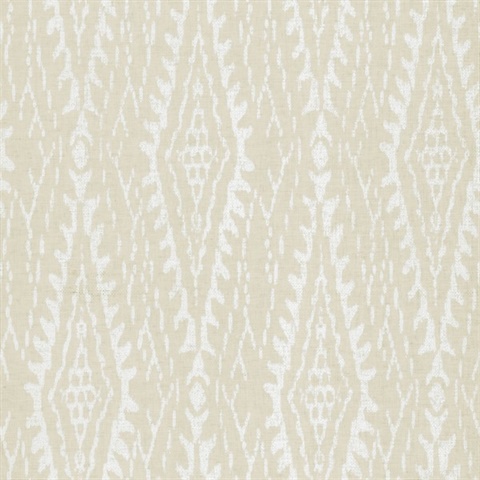 Rousseau Paperweave Linen Ikat Diamond Wallpaper