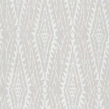 Rousseau Paperweave Warm Grey Ikat Diamond Wallpaper