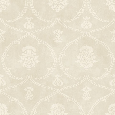 Royal Damask Beige Wallpaper