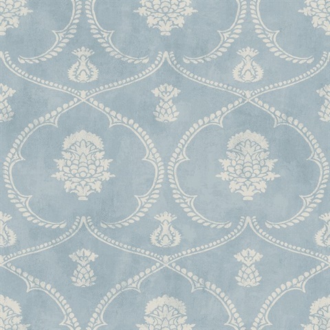 Royal Damask Blue Wallpaper