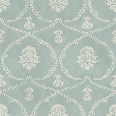 Royal Damask Jade Wallpaper