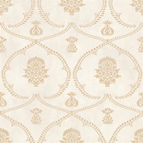 Royal Damask Soft Gold Wallpaper