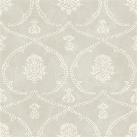Royal Damask Soft Grey Wallpaper