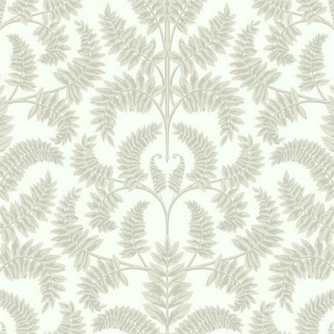 Royal Fern Beige Damask Wallpaper
