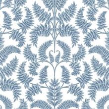 Royal Fern Blue Damask Wallpaper