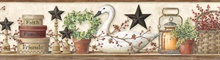 Rue White Swan Star Collage Border