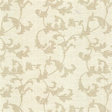 Rufina Cream Scroll Silhouette Wallpaper