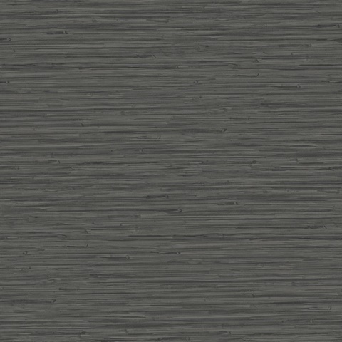 Rushmore Black Faux Textured Grasscloth Wallpaper