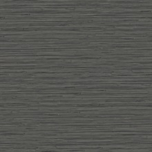 Rushmore Black Faux Textured Grasscloth Wallpaper