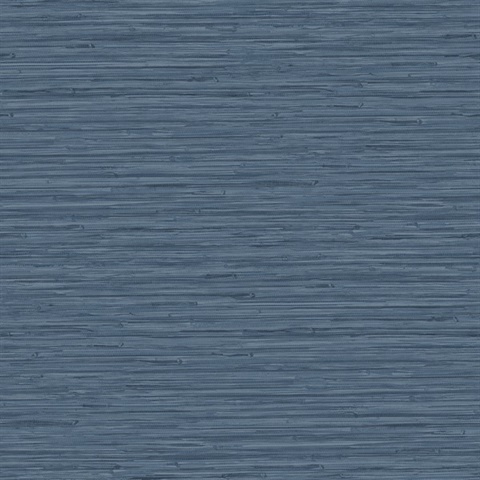 Rushmore Blue Faux Textured Grasscloth Wallpaper