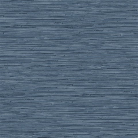 Rushmore Blue Faux Textured Grasscloth Wallpaper