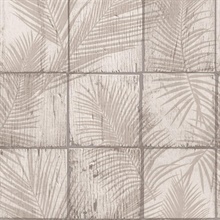 Rustic Palm Shadow Tile Beige Wallpaper