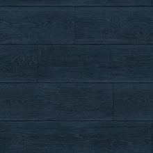 Rustic Shiplap Wood Denim Blue Peel and Stick Wallpaper