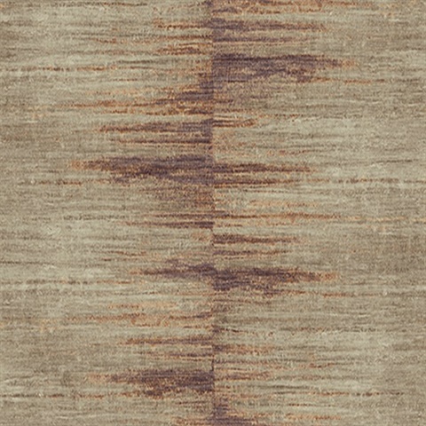 Rusty Orange Flamestich Horizontal Bohemian Stripe Wallpaper