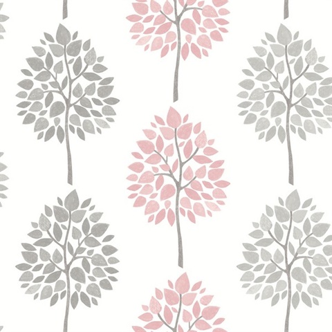 Saar Pink Tree Wallpaper