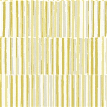 Sabah Yellow Vertical Stripe Textured Wallpaper
