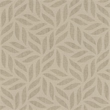 Sagano Light Brown Textured Grasscloth Leaf Wallpaper
