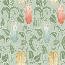 Sage Canterbury Floral Bells Wallpaper