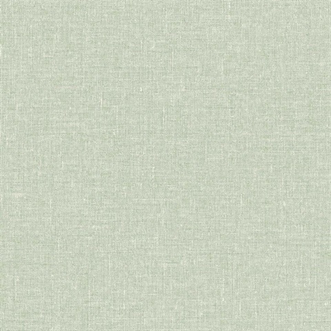 Sage Faux Woven Linen Textured Wallpaper