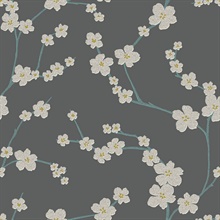 Sakura Dark Grey Floral