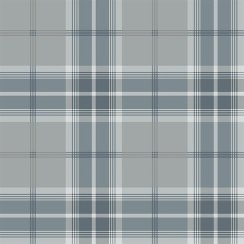 Sala Blue Plaid Wallpaper