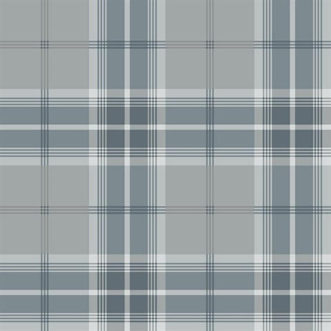 Sala Blue Plaid Wallpaper