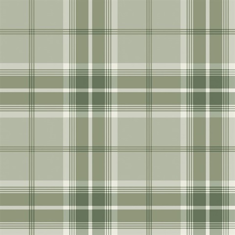 Sala Green Plaid Wallpaper
