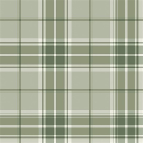 Sala Green Plaid Wallpaper